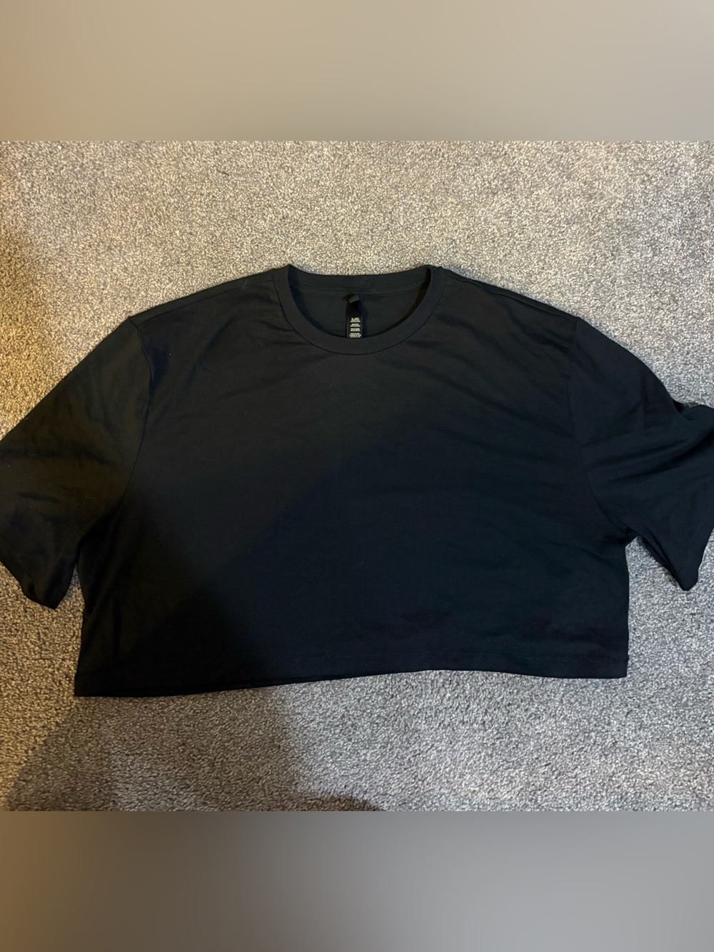 SKIMS Oversized Black Cropped Crewneck Tee- Medium